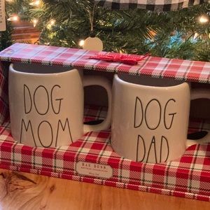 New Rae Dunn set coffee mugs cups Dog Mom Dog Dad